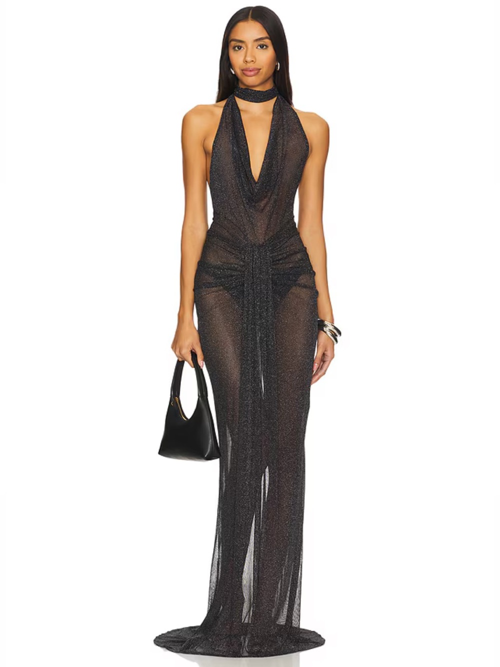 NWT! NBD The Alessandra Gown in Black & Silver